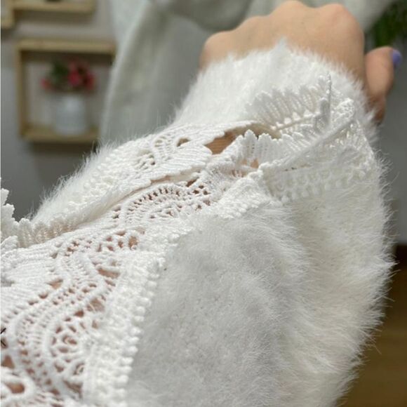 Sweet Lovely by Jen Fuzzy Lace Sweater - Picture 5 of 9
